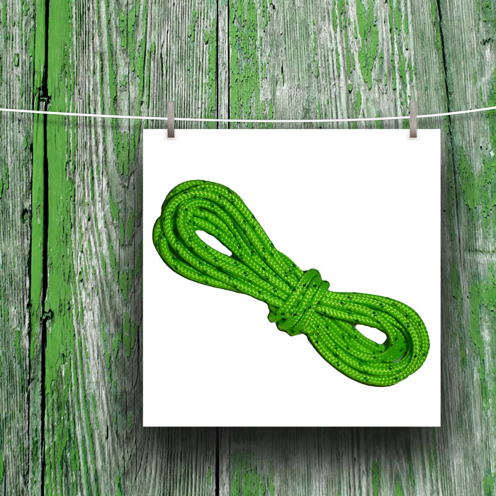 Corde en polyester tressé, Ø 3 mm, 16 fuseaux, résistance à la rupture 250 kg.