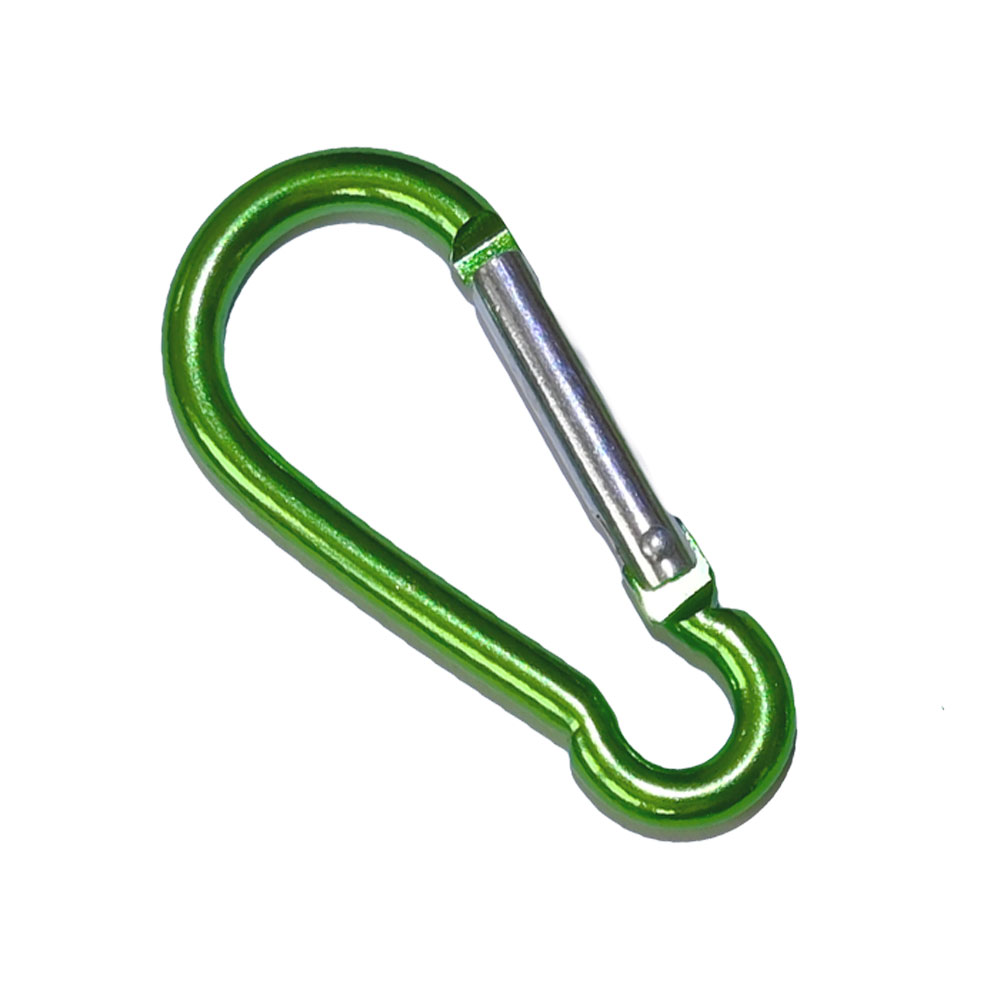 Aluminum carabiner. Anodized. Size: 50 x 4 mm.