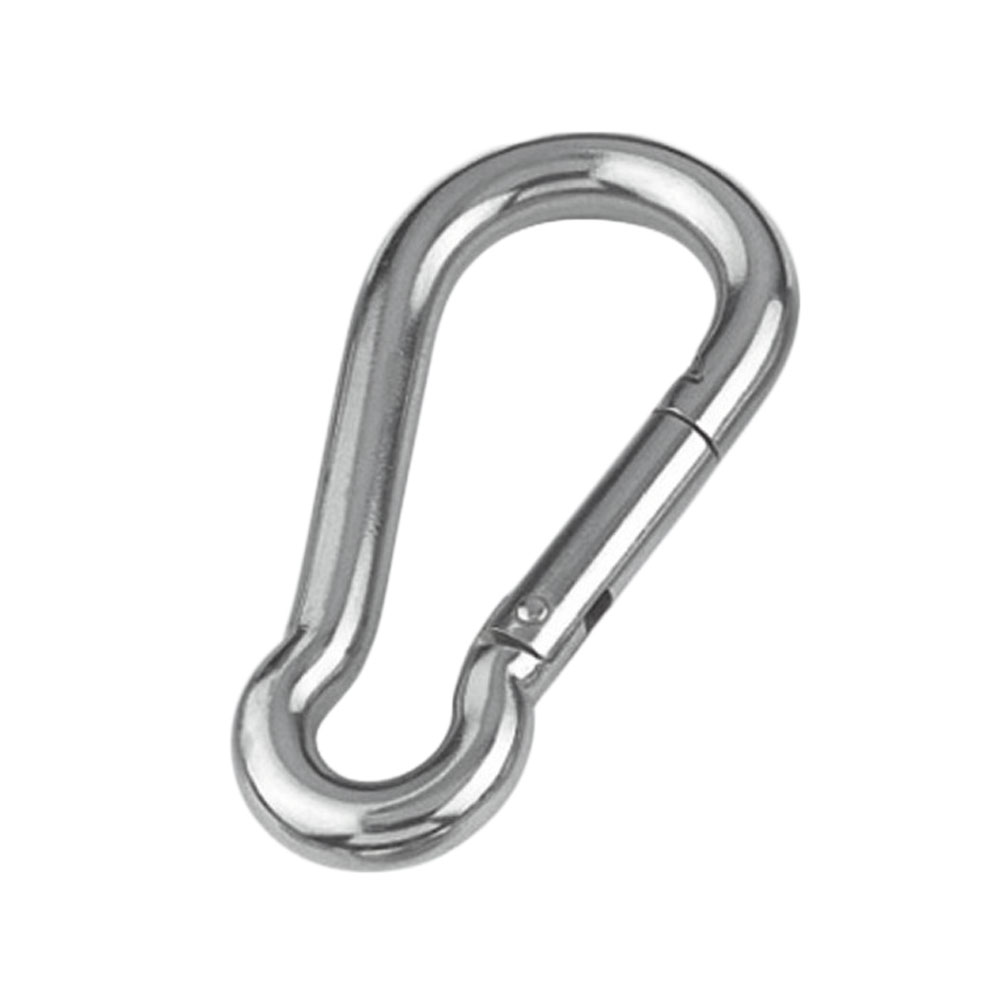 Stainless steel carabiner, 40 x 4 mm,  breaking load 200 kg.