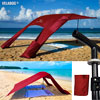 Beach sun sail set Velabog Breeze CF 3K. Carbon fiber, red.
