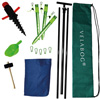 Beach sun sail set Velabog Breeze GF. Glass fiber, nightblue. Delivery scope.