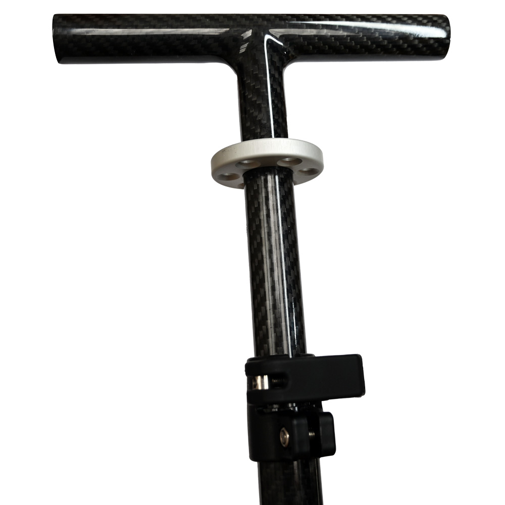 Rack for the  beach sun sail Velabog Breeze. Carbon fiber 3K. Front detail view.