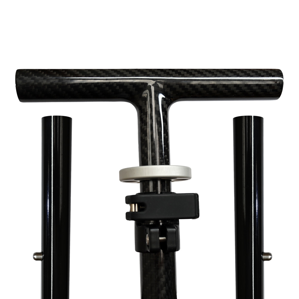 Rack for the beach sun sail Velabog Breeze. Carbon fiber 3K. Detail view with cross rods.