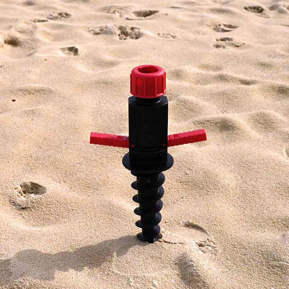 Ground anchor Blome Profix with fold-out screw handles. Application step 2.
