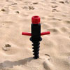 Ground anchor Blome Profix with fold-out screw handles. Application step 2.