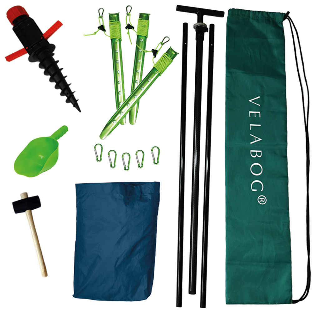 Set vela da sole tenda spiaggia Velabog Breeze GF. Fibra di vetro, blu. Fornitura.